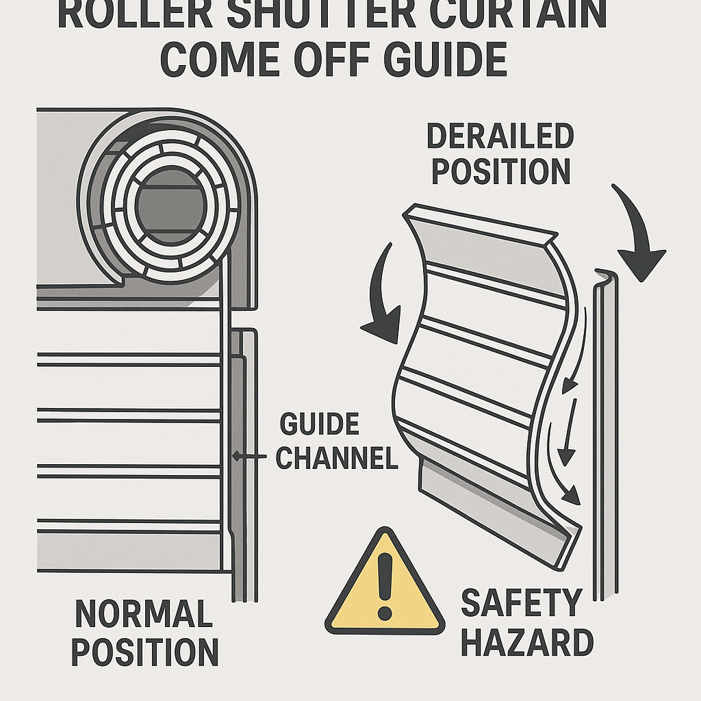 Diagram showing curtain derailment problem