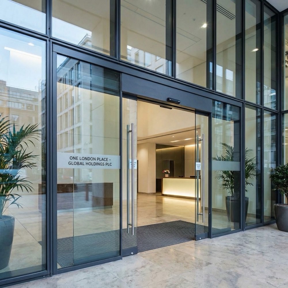 Office entrance glazing