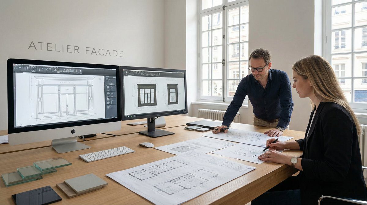 CAD design and technical drawings for bespoke shop front