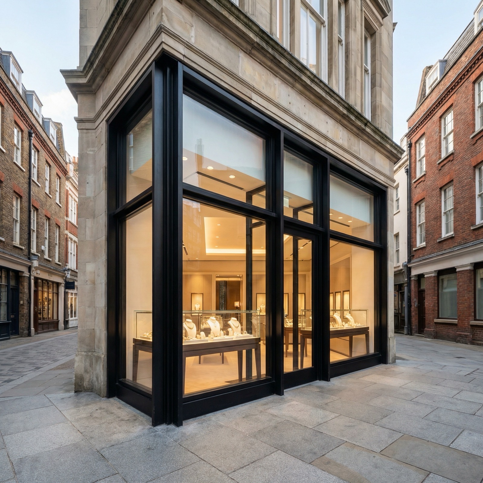 High security aluminium shopfront for jewellers