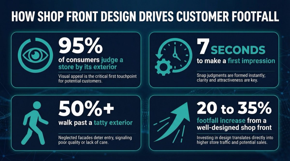 Key statistics on how shop front design drives customer footfall