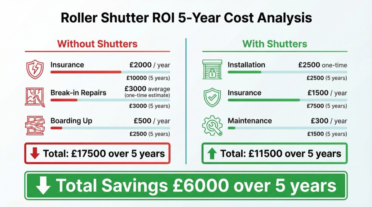 Roller shutter ROI 5-year cost analysis